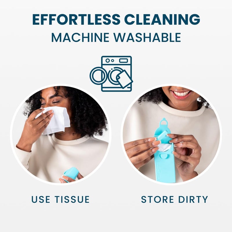 LastTissueÂ® Reusable Cotton Tissue Pack â€“ Sustainable, Durable, Eco-Conscious, Portable & Washable Facial Tissues for Men and Women with Travel Handkerchief Storage Case - Image 3
